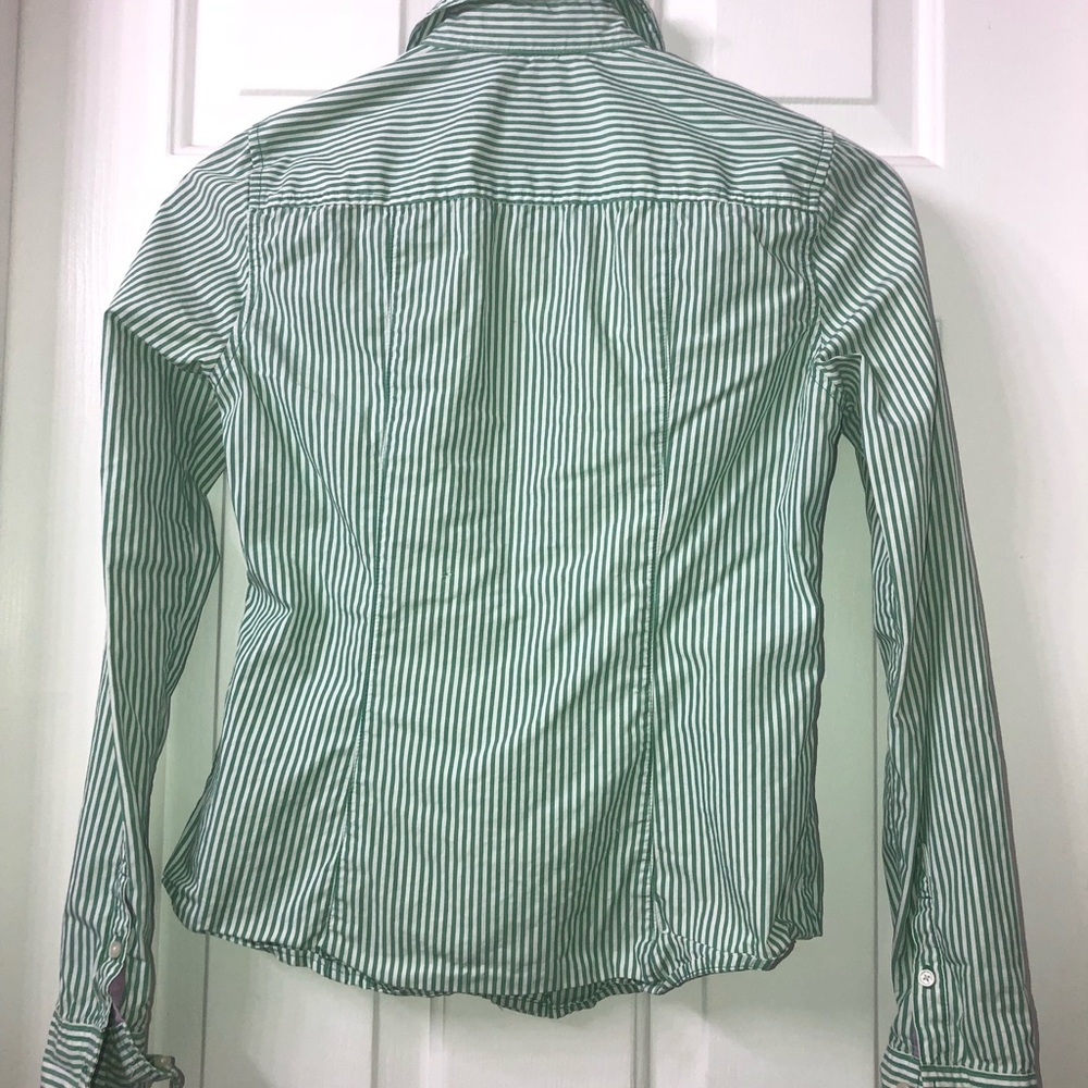 American Eagle green stripes button down size 2